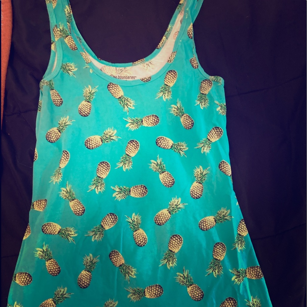 Large Tank with Pineapple/ Teal